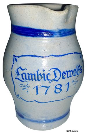 Lambic Dewolfs stoneware pitcher. Source: Werner Geeroms