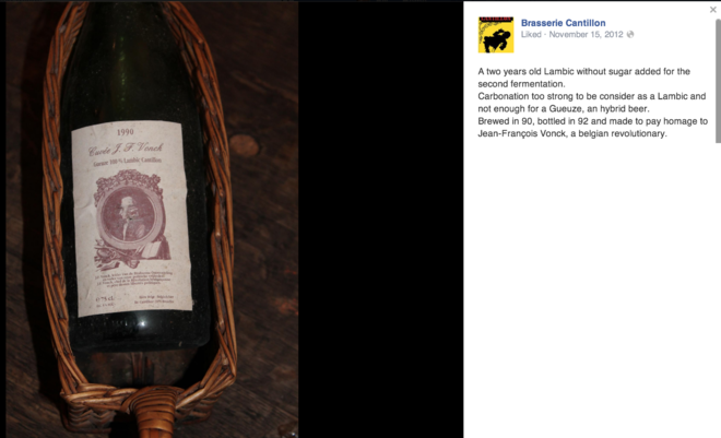 Posted on Cantillon's public facebook page - November 15, 2012